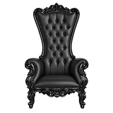 Bellacrest Throne Chair — Gloss Black / Black Bonded Leather