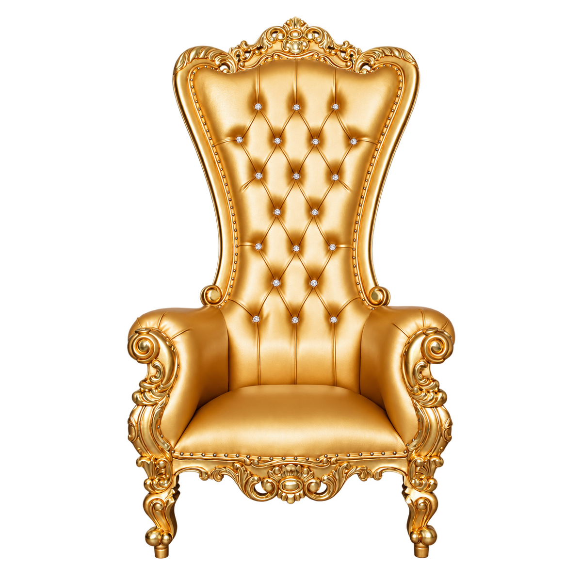 Bellacrest Throne Chair — Gold Leaf / Gold Bonded Leather