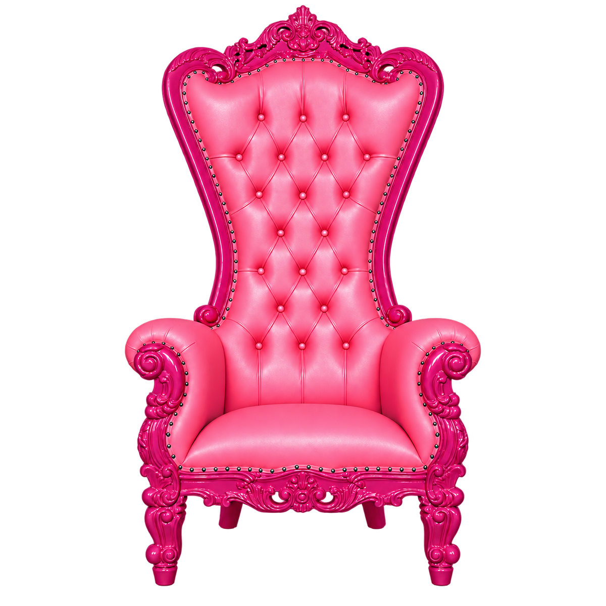 Bellacrest Throne Chair — Gloss Fuchsia / Fuchsia Bonded Leather