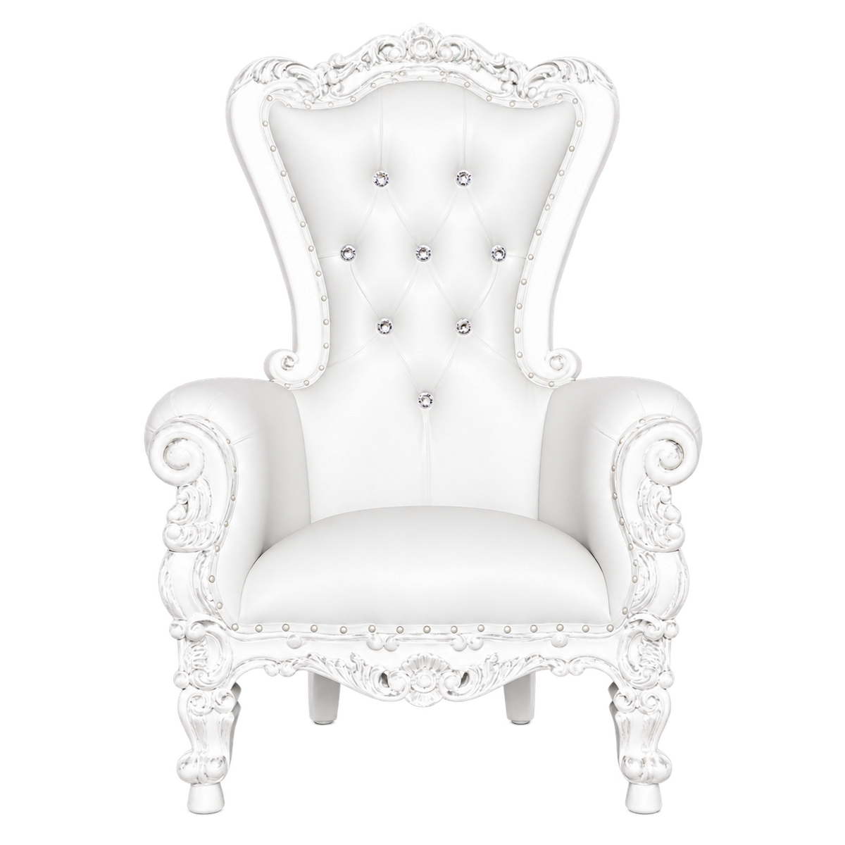 Bellacrest Children’s Throne Chair — Gloss White / White Bonded Leather