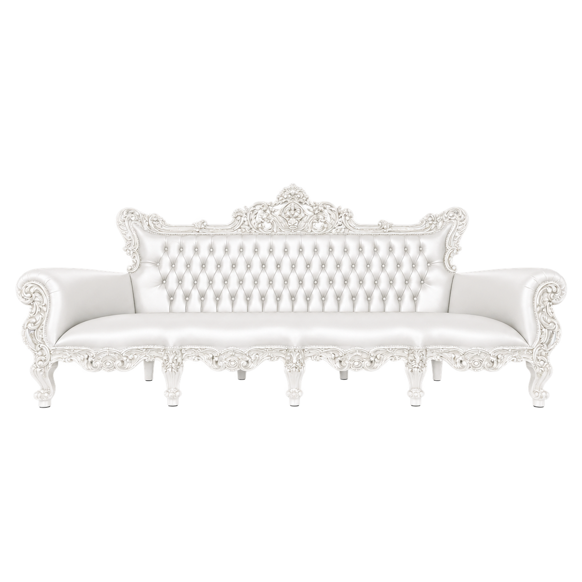 Regenthall Sofa — Gloss White / White Bonded Leather