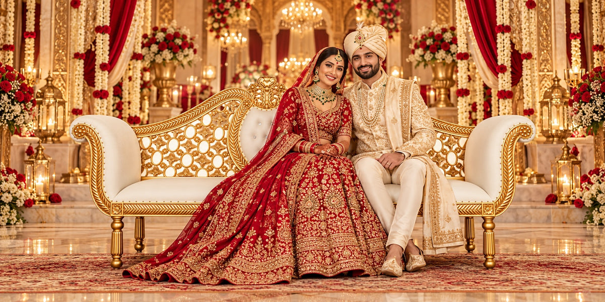Lauremont seating styled for an Indian wedding